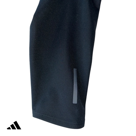 WOMEN'S ADIDAS RUNNING CLIMALITE 7/8 LEGGINGS SIZE  XS BLACK AND WHITE 3-STRIPES - Picture 6 of 16